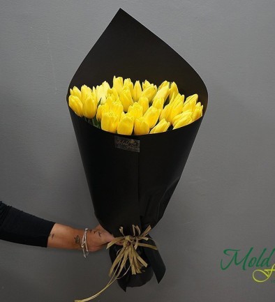 Букет из жёлтых тюльпанов "Поцелуй солнца" Фото 394x433